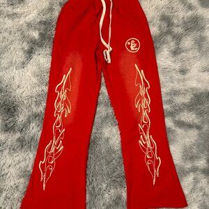 Hellstar Flames Red Sweatpants Mens Size Large